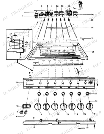 Взрыв-схема плиты (духовки) Husqvarna Electrolux QC608F - Схема узла H10 Control Panel